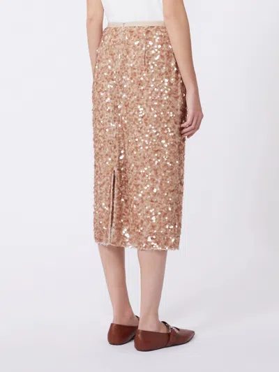 Weekend Max Mara Docchio Sequin Midi Skirt In Brown