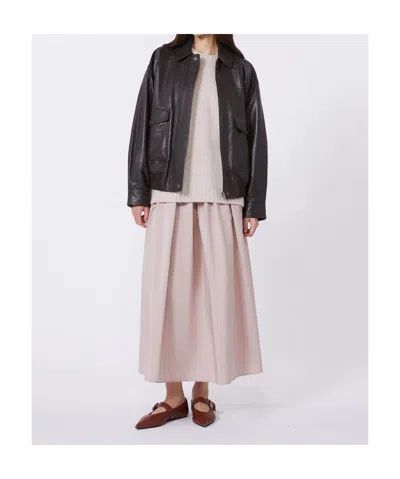 Weekend Max Mara Plated Midi Skirt In Pink