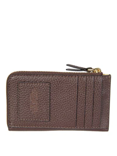 Marc Jacobs The Leather Top Zip Wallet In Brown