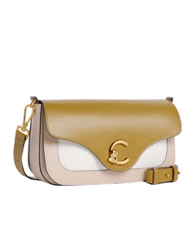 Coccinelle C-me Flap Shoulder Bag In Green