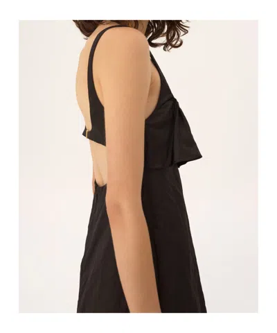 Chloé Mini Dress Without Sleeves In Washed Technical Satin In Black