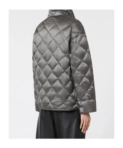 Max Mara The Cube Quilted Padded Shell Down Jacket In Gray