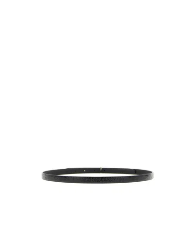Tom Ford Slim T Leather Belt In Black