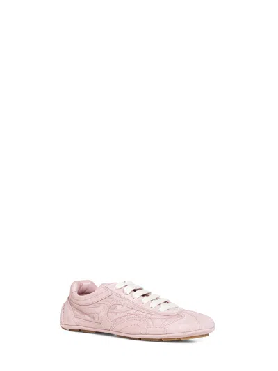 Prada Pink Suede And Re-nylon Montecarlo Re-edition 2005 Sneakers In Pink