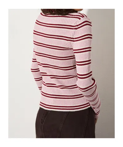 Maxco. Striped Polo-neck Jumper In Multi