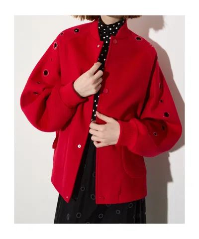 Maxco. Double-woven Wool Bomber Jacket In Red
