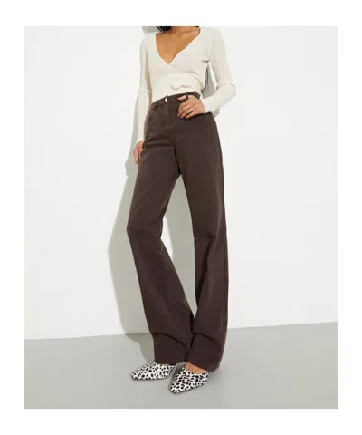 Maxco. Straight-leg Cotton-drill Trousers In Burgundy
