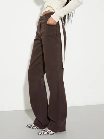 Maxco. Straight-leg Cotton-drill Trousers In Burgundy