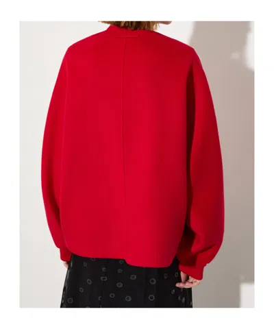 Maxco. Double-woven Wool Bomber Jacket In Red