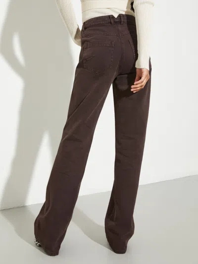 Maxco. Straight-leg Cotton-drill Trousers In Burgundy