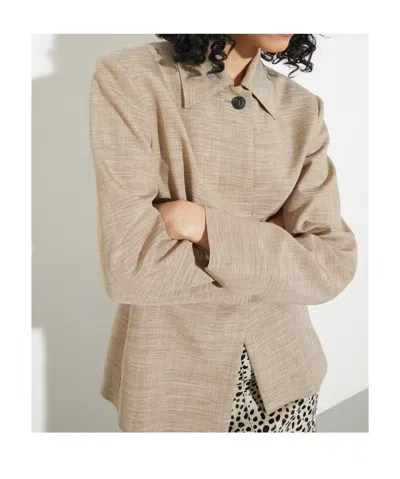 Maxco. Slim-fit Slubby Grisaille Jacket In Brown