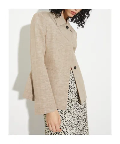 Maxco. Slim-fit Slubby Grisaille Jacket In Brown