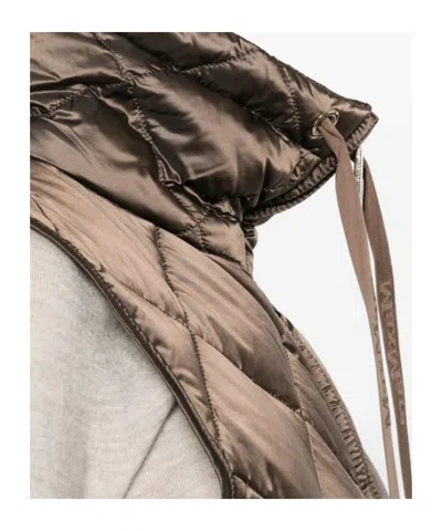 Max Mara Sleeveless Cotton Jacket In Brown