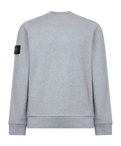 Stone Island Dark Grey Organic Cotton Crewneck Sweatshirt In Gray