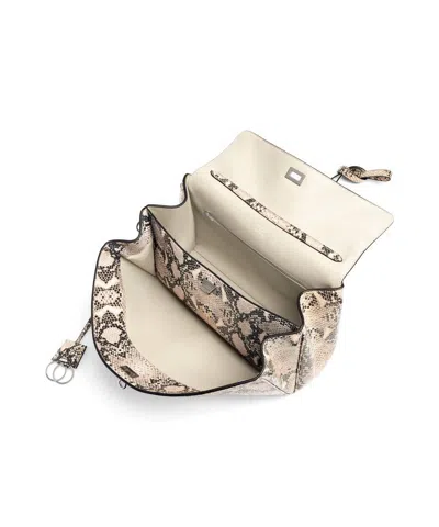 Balenciaga Medium Rodeo Python Print Leather Top Handle Bag In Neutral