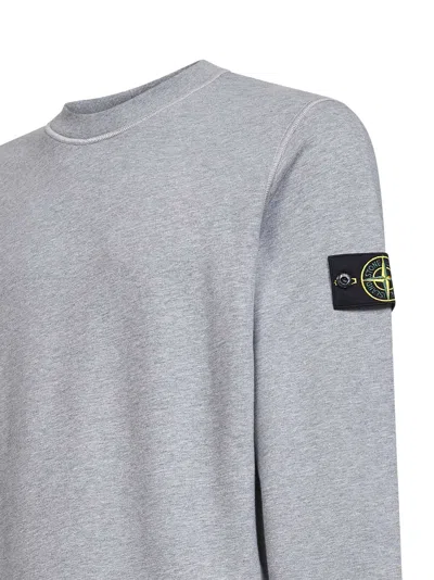 Stone Island Dark Grey Organic Cotton Crewneck Sweatshirt In Gray