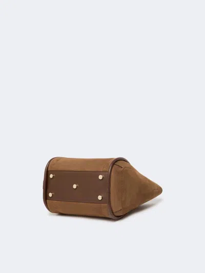 Max Mara Small Nubuck Leather Marine Bag In Brown
