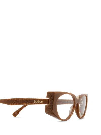 Max Mara Oval Frame Glasses In Brown