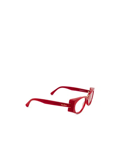 Max Mara Oval Frame Glasses In Red