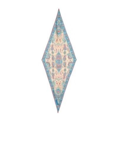 Etro Silk Scarf With Floral And Leafy Paisley Motif In Multi