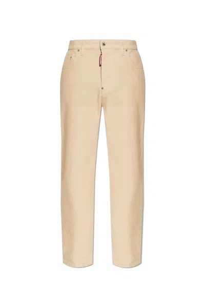 Dsquared2 Zip-up Back-patch Trousers In Animal Print