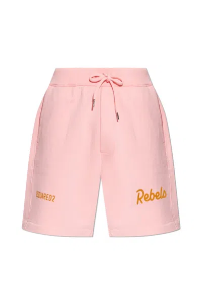 Dsquared2 Drawstring Logo-detail Shorts In Pink