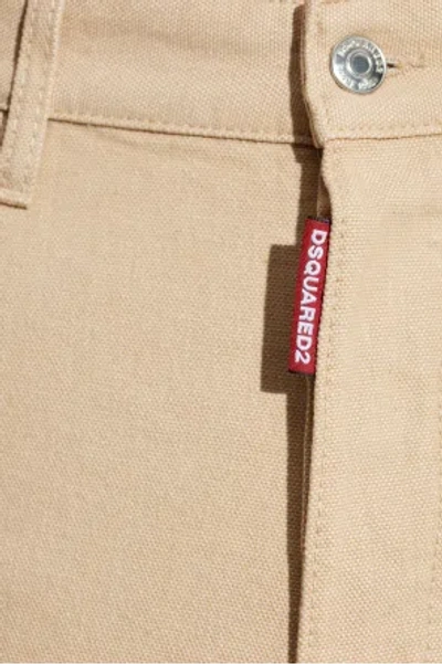 Dsquared2 Zip-up Back-patch Trousers In Animal Print