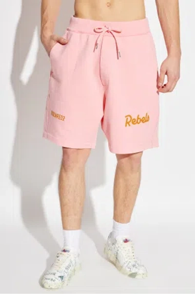Dsquared2 Drawstring Logo-detail Shorts In Pink