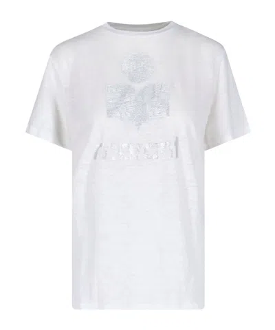 Isabel Marant Étoile Zewel Logo Printed Crewneck T-shirt In White