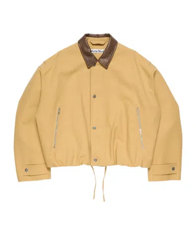 Acne Studios Mens Sand Beige Opado Double Cotton-satin Jacket In Brown