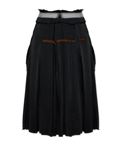 Maison Margiela Pleated Skirt In Black