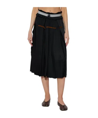 Maison Margiela Pleated Skirt In Black