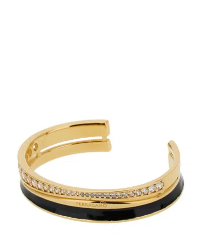 Ferragamo Crystal-inset Bangle In Gold