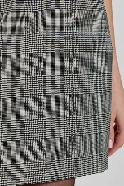 Balmain Checked Mini Skirt In Gray