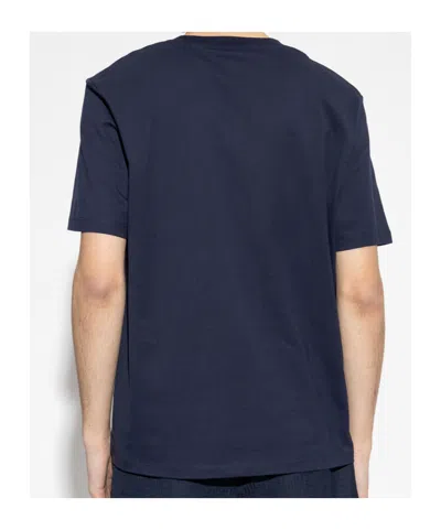 Balmain Printed Cotton T-shirt In Blue