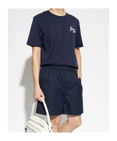 Balmain Printed Cotton T-shirt In Blue