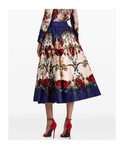 Alice And Olivia Nilda Voluminous Skirt In Multi