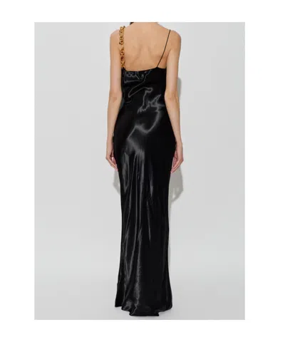 Balmain Chain-detail Draped Satin Gown In Multi