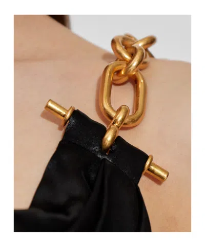 Balmain Chain-detail Draped Satin Gown In Multi