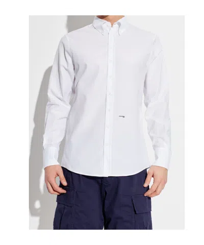 Dsquared2 Logo Printed Buttoned Shirt In White