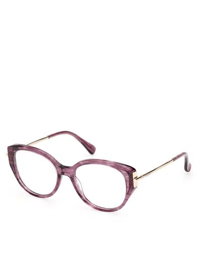Max Mara Oval Frame Glasses In Purple