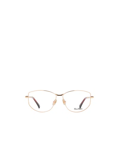 Max Mara Round Frame Glasses In Gold