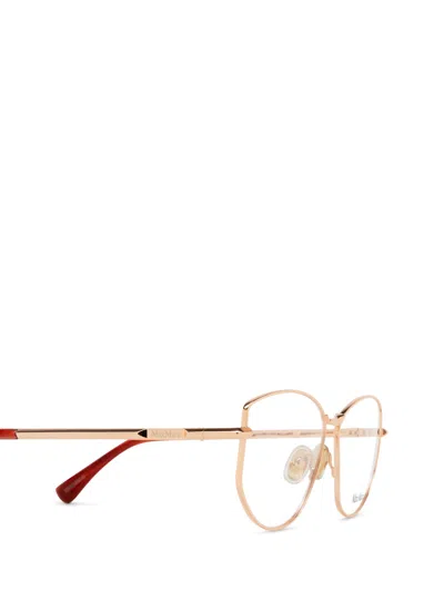 Max Mara Round Frame Glasses In Gold