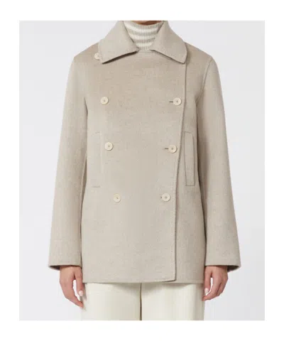 Max Mara Double-breasted Coat In Neutral