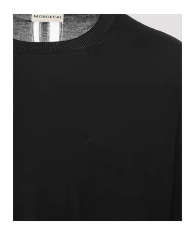 Mordecai Double Layer Pullover Sweater For Men In Black