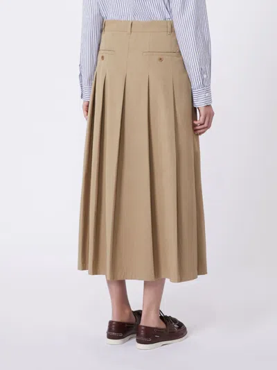 Weekend Max Mara Dorme Pleat Maxi Skirt In Gold