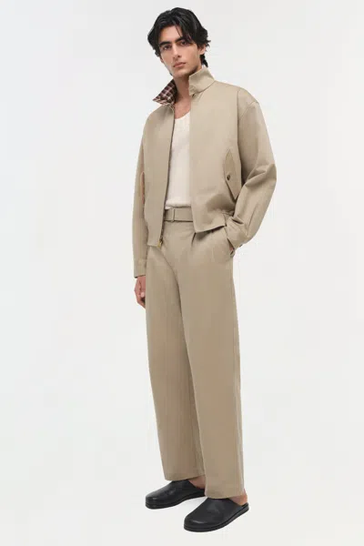 Simkhai Men's Harrington Twill Jacket In Khaki In Brown