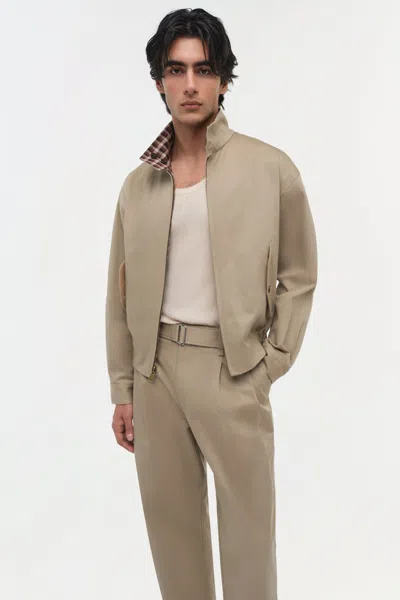 Simkhai Men's Harrington Twill Jacket In Khaki In Brown