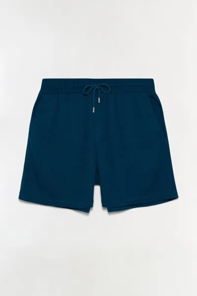 Simkhai Men's Conroy Wool Silk Shorts In Midnight In Blue