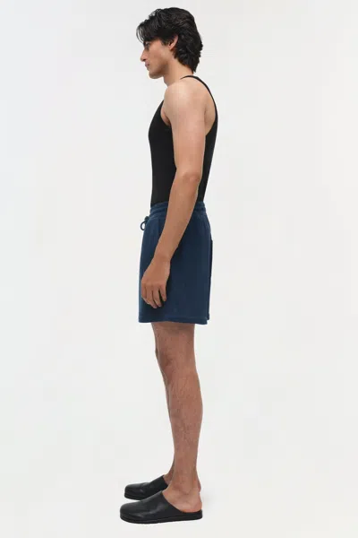 Simkhai Men's Conroy Wool Silk Shorts In Midnight In Blue